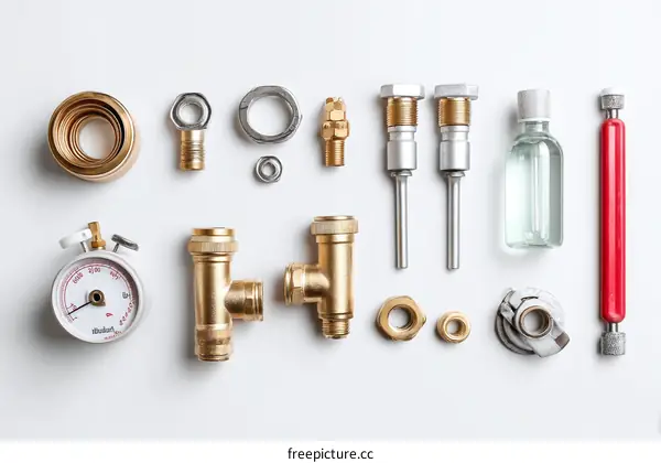 Plumbing Tools and Equipment Flat Lay