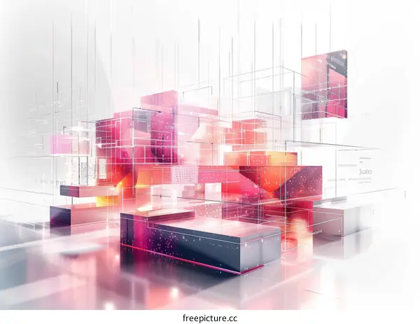 Futuristic Cityscape: Abstract 3D Rendering