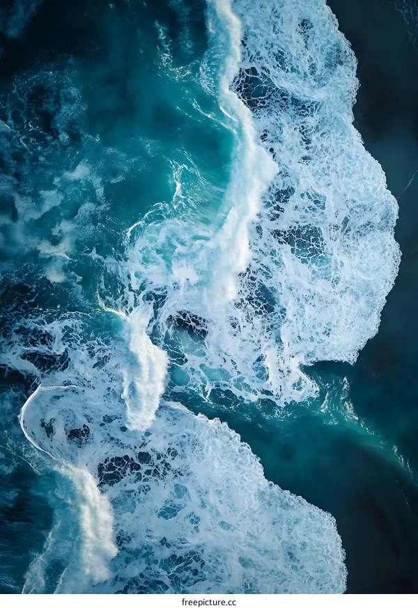 Aerial View of Ocean Waves