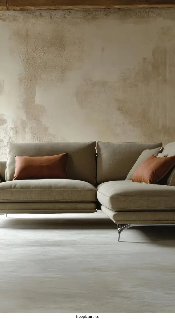 Modern Sectional Sofa with Light Beige Color