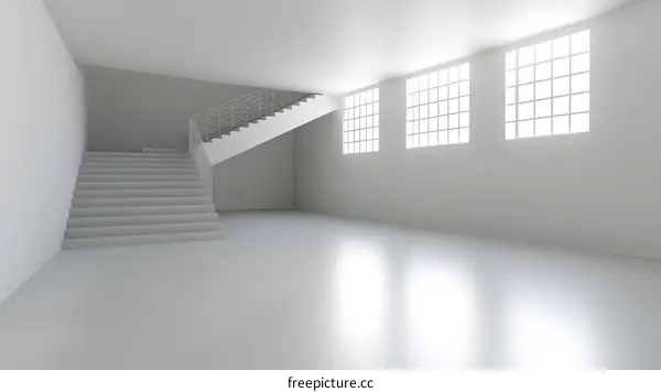 Modern Minimalist White Staircase Interior Design