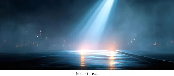 Dramatic City Night Spotlight Illustration