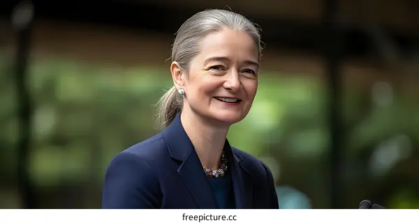 Portrait of a Woman Smiling and Looking at the Camera