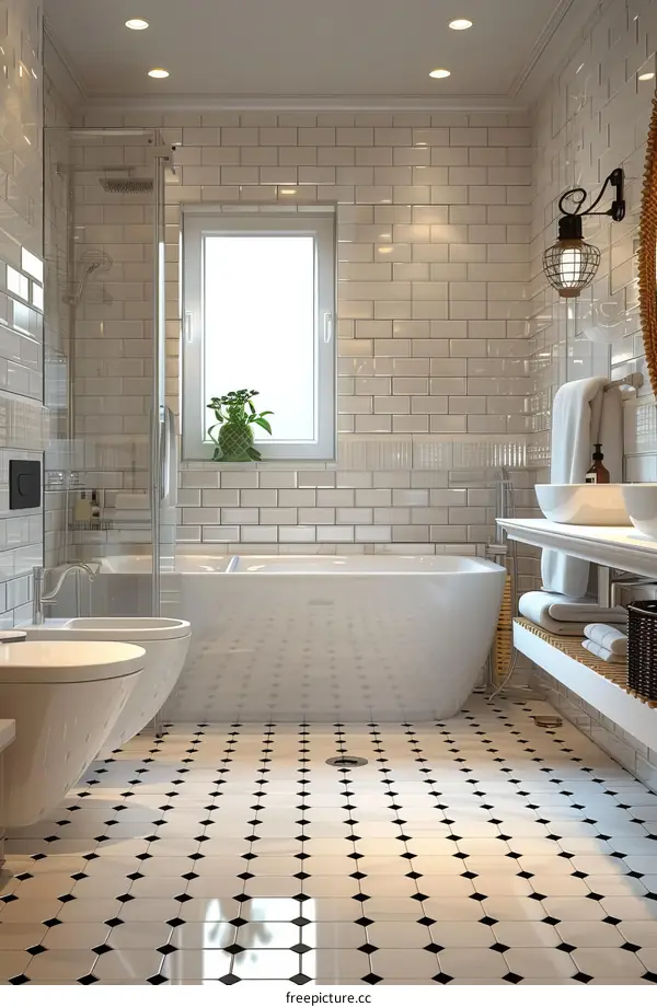 Modern Elegant White Bathroom Design