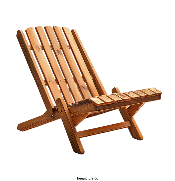 [Transparent Background PNG]Wooden Outdoor Lounge Chair Design