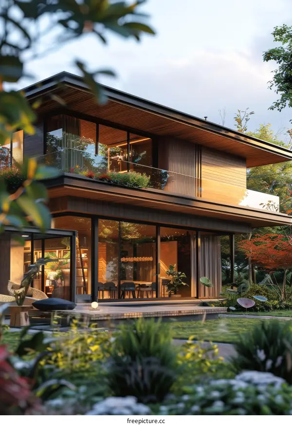 The beauty of modern architecture and nature combined in perfect harmony