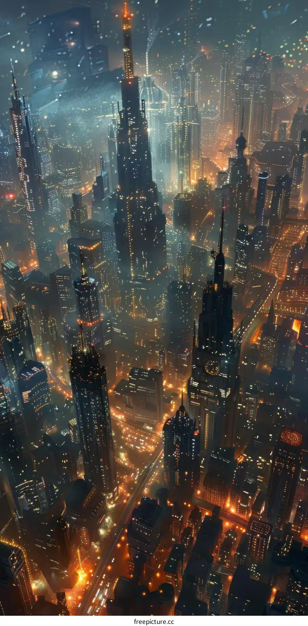 Science Fiction City Nightscape