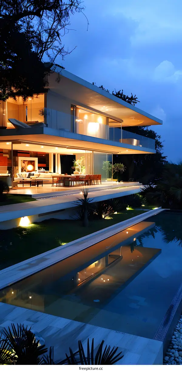 Modern Luxury Home with Swimming Pool and Landscape Design