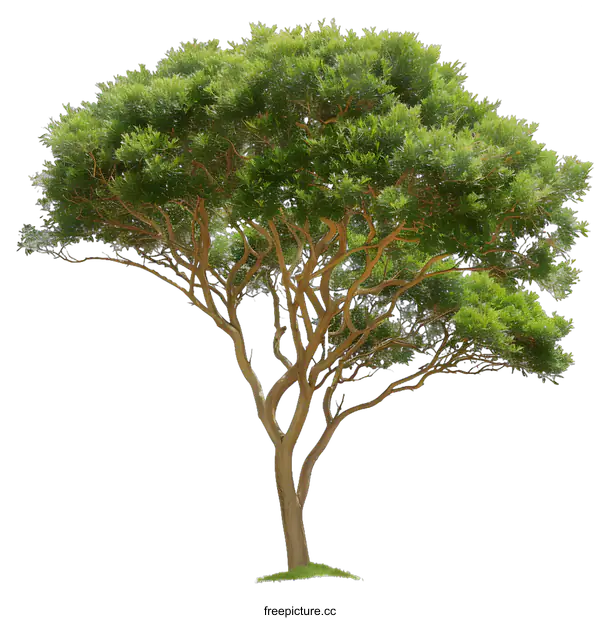 [Transparent Background PNG]Isolated Green Tree on White Background