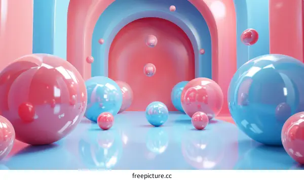 Abstract Colorful Geometric Sphere Scene