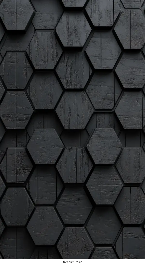 Abstract Geometric Hexagonal Wooden Pattern Background