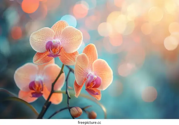 Orange Orchids in Sunlight