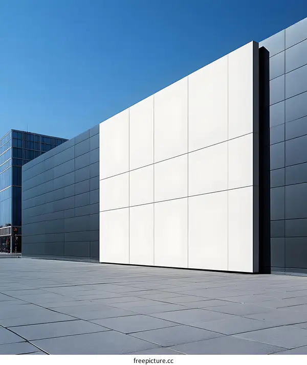 Modern Building with White Wall