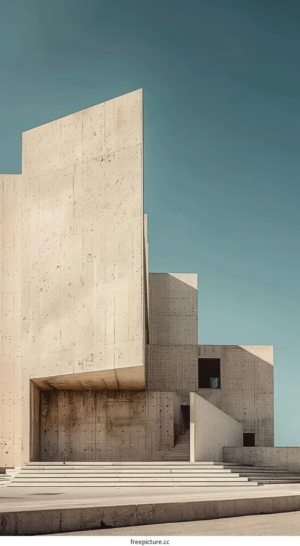 Geometric Shapes of Concrete Brutalism Architecture