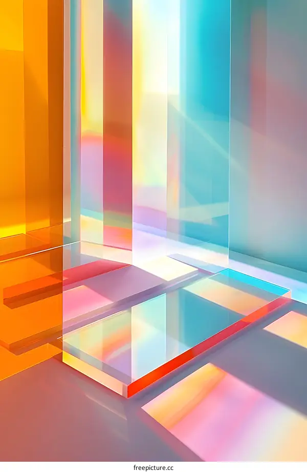 Abstract Colorful Glass Panels Minimalist Background