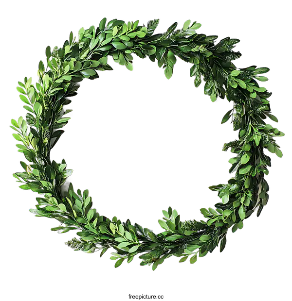 [Transparent Background PNG]Artificial Green Leaf Wreath Decoration