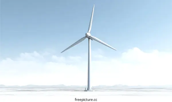 Solitary Wind Turbine in a Pristine Landscape