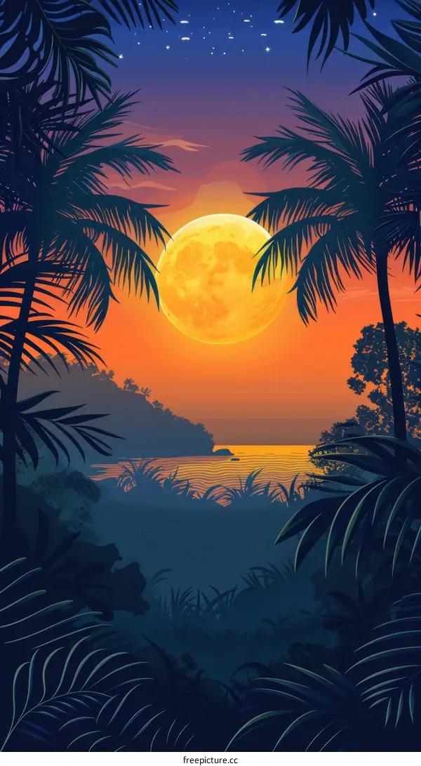 Tranquil Tropical Jungle Night