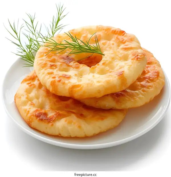 Golden Fried Doughnuts on Plate