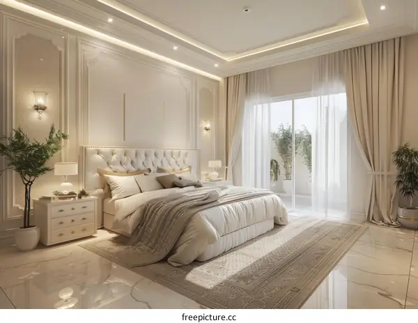 Luxurious Bedroom Interior with a Modern Design