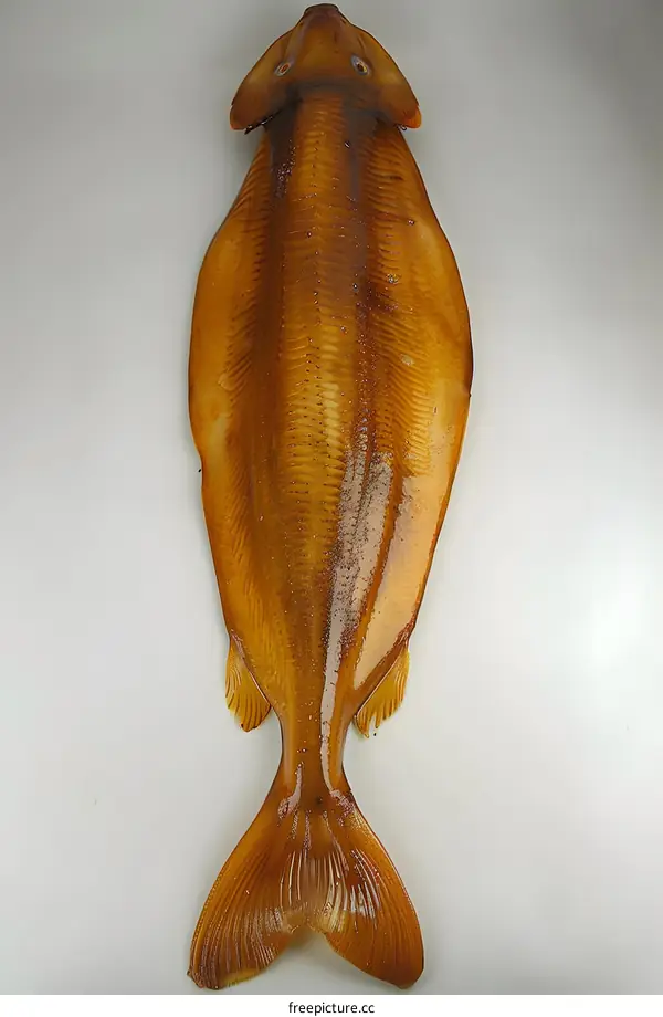 Smoked Fish on White Background