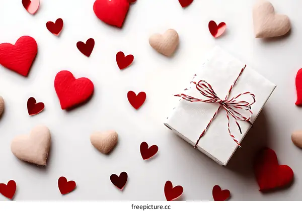 Valentines Day Gift  with  Hearts