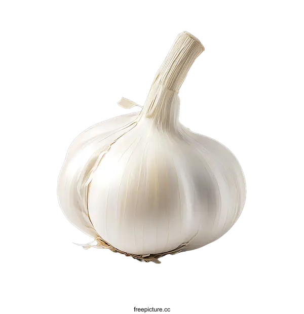 [Transparent Background PNG]Fresh Garlic Bulb Isolated on transparent background