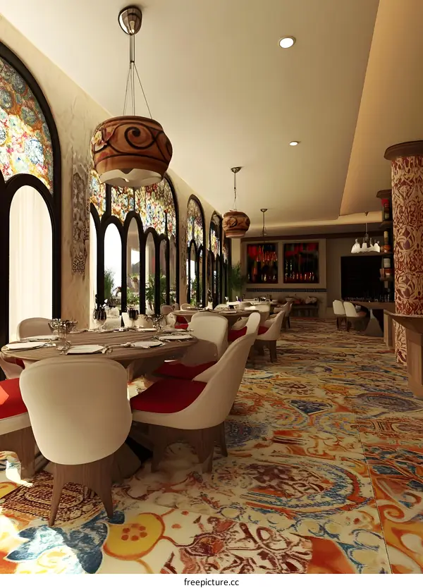 Interior Design of a Moroccan Restaurant