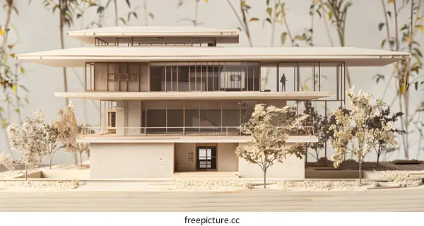 Architectural Model of a Modern Home with a Minimalist Design