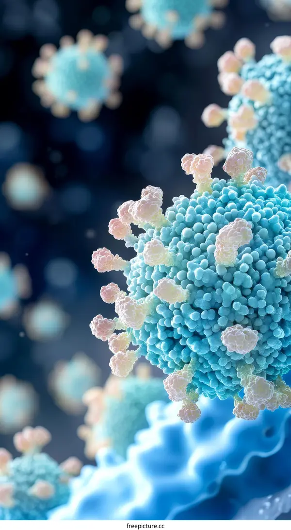 Close-up Virus Structure Illustration