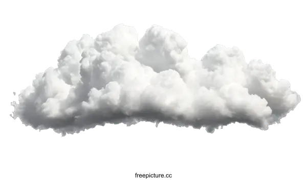 [Transparent Background PNG]Fluffy Cumulus Cloud Isolated on White Background