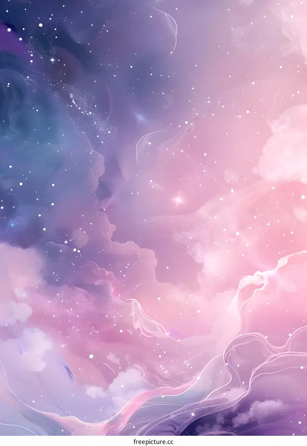 Abstract Galaxy Space Background Pink And Purple Color