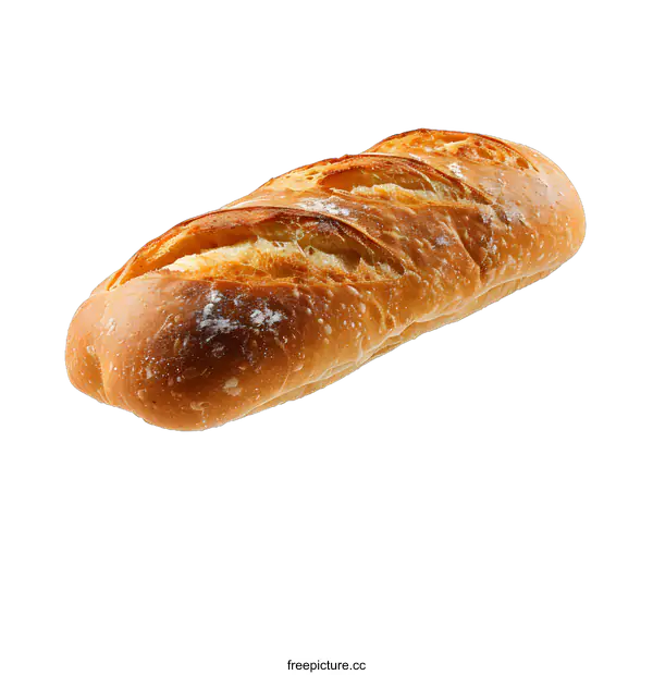 [Transparent Background PNG]A fresh baguette isolated on white background