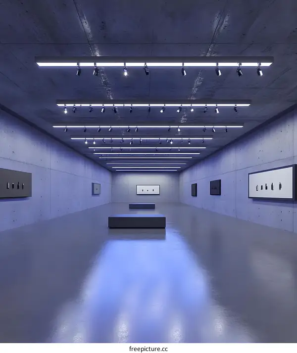 Modern Gallery Interior Design with Minimalist Decor