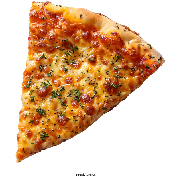 [Transparent Background PNG]A slice of pizza with melted cheese and oregano