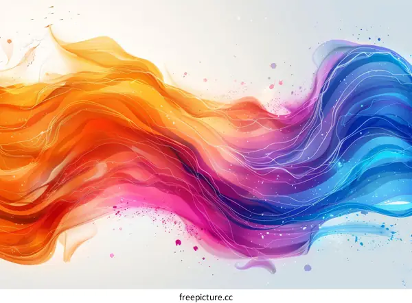 Abstract Colorful Painting: Vibrant Strokes and Dynamic Forms