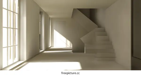 Minimalist White Staircase in a Modern Home