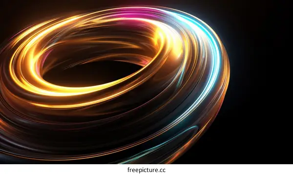 3D rendering of a glowing golden torus