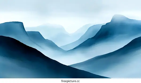 Abstract Mountain Landscape Painting