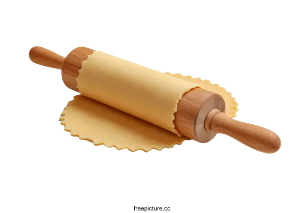 [Transparent Background PNG]Rolling out Dough with Rolling Pin