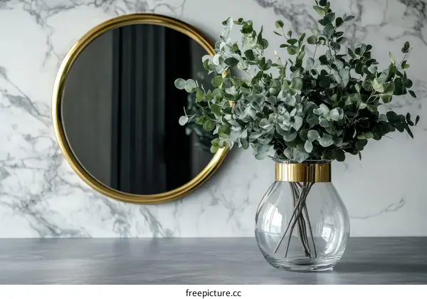 Modern Minimalist Vase with Gold Accents
