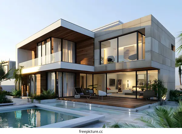 Modern house with pool and terrace