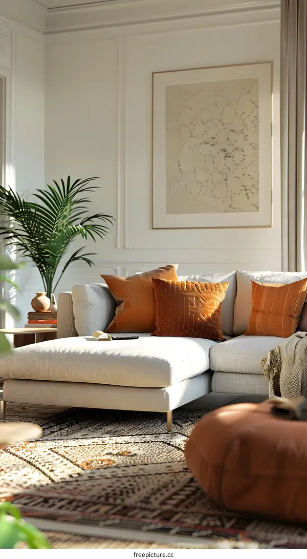 A modern and minimalist living room