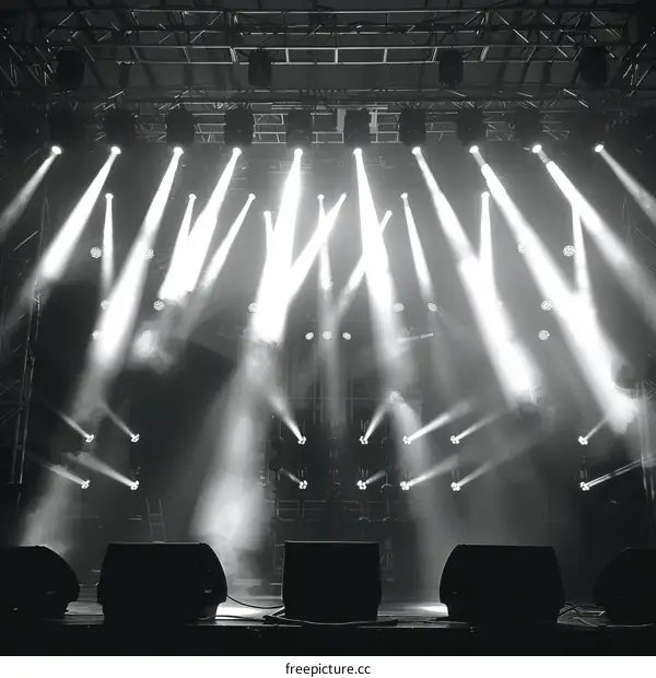 Bright stage lights at a concert