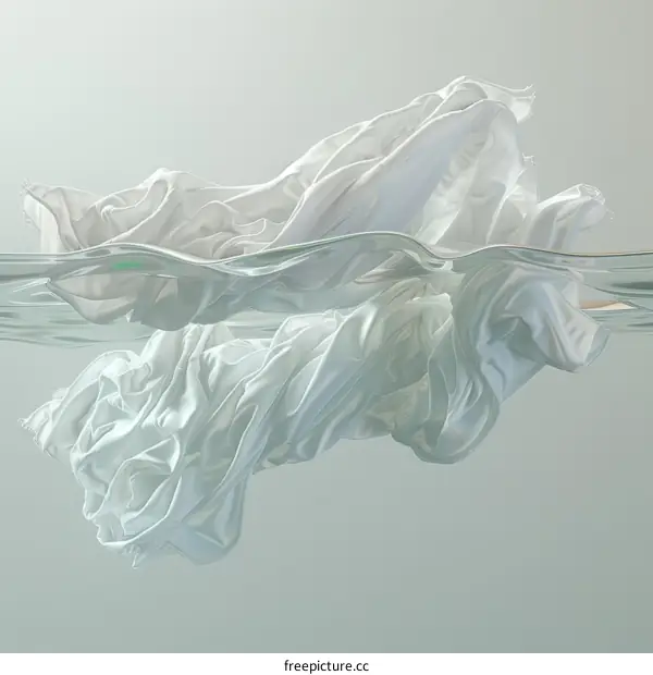White cloth floating on the water surface