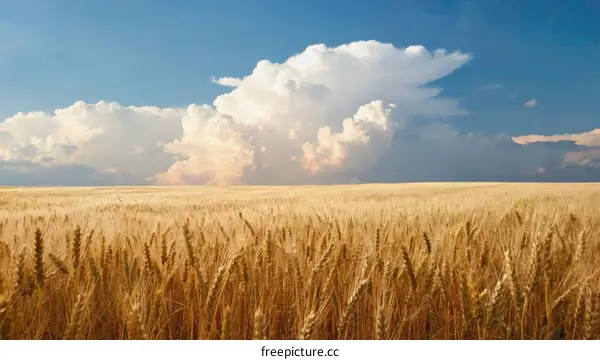 Golden Wheat Field Under a Dramatic Sky