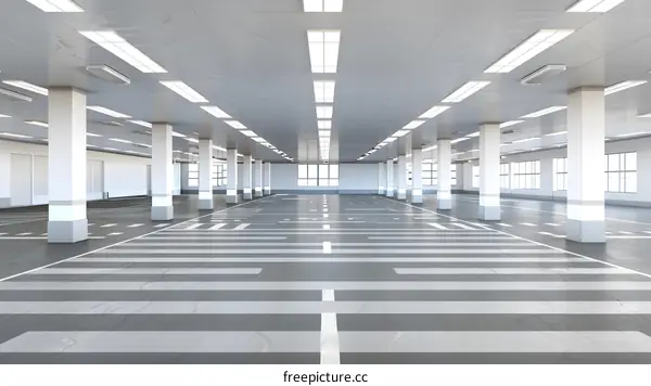 Empty Modern Office Building Interior Design