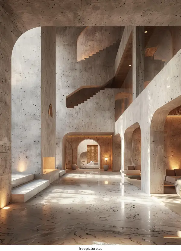 Interior Space with Exposed Concrete