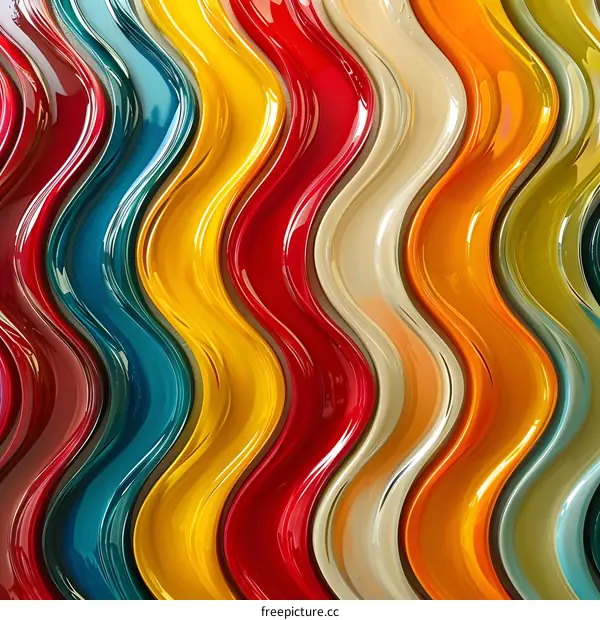 Colorful wavy glass