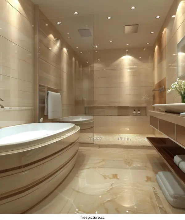 Luxurious Bathroom with Jacuzzi Tub and Modern Amenities